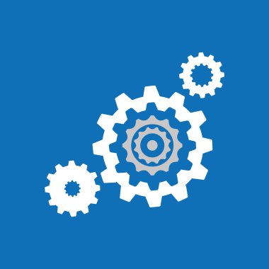 koleksiyon dişli işbirliği takım tasarım mavi arka plan