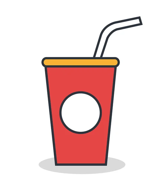 Délicieux et fraîcheur soda icône isolée design — Image vectorielle