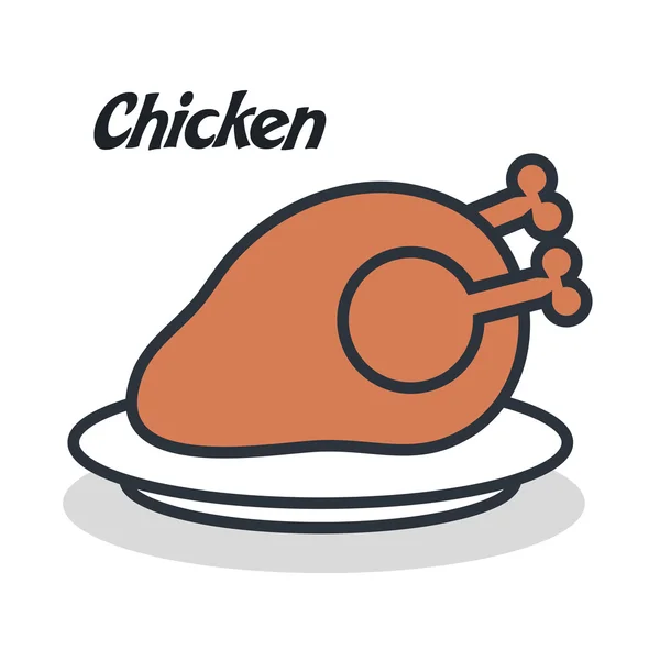 Délicieux poulet isolé i — Image vectorielle