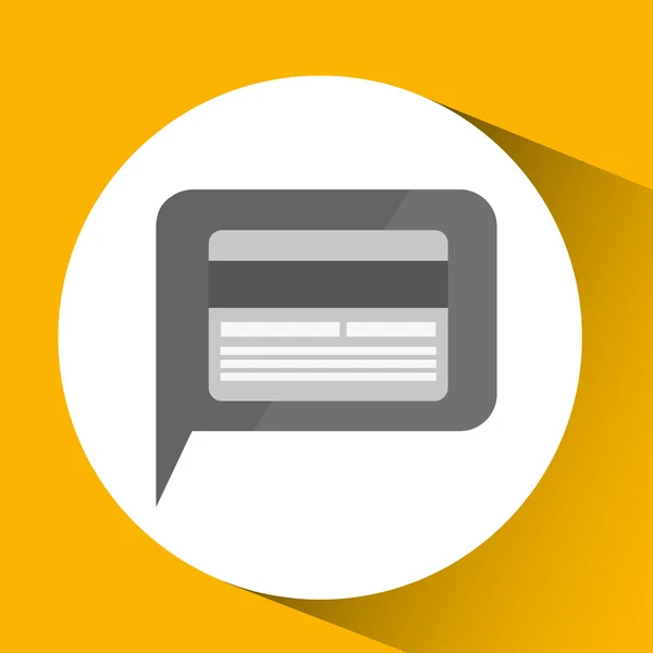 Technologie moniteur icône carte de crédit isolé — Image vectorielle