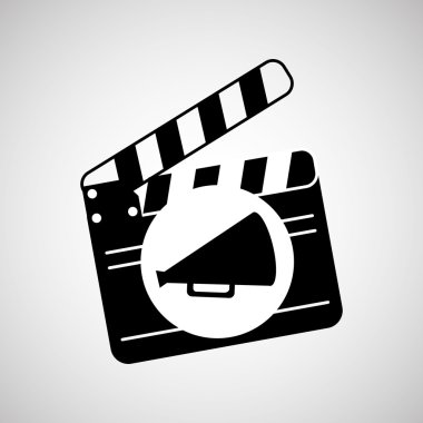 Klaket film ve megafon retro grafik