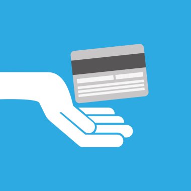 elini tut izole simgesi kredi kartı tasarım düz