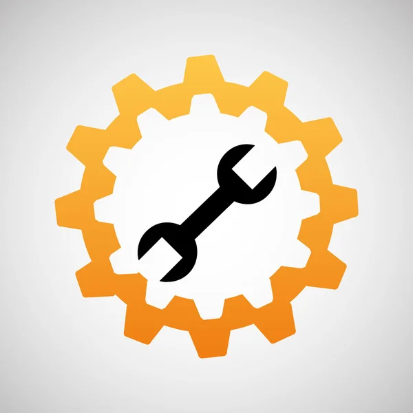 Budowa narzędzi ikonę klucza — Wektor stockowy
