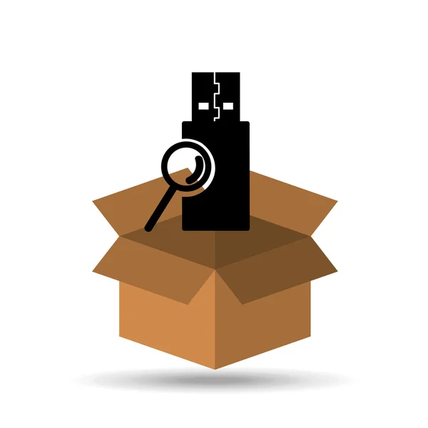 Diseño del icono del navegador de búsqueda USB — Archivo Imágenes Vectoriales