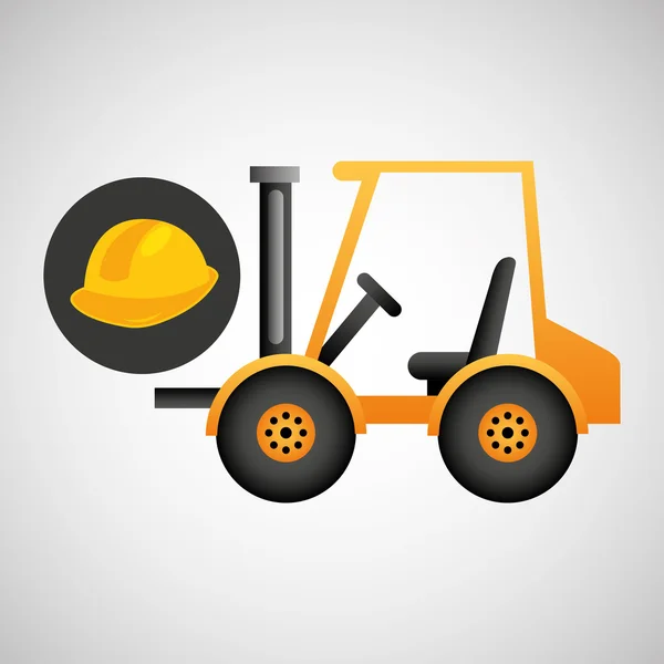 フォーク リフト トラック建設ヘルメット アイコンのグラフィック — ストックベクタ