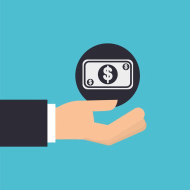 bill nakit para simgesi tasarım izole tutan el