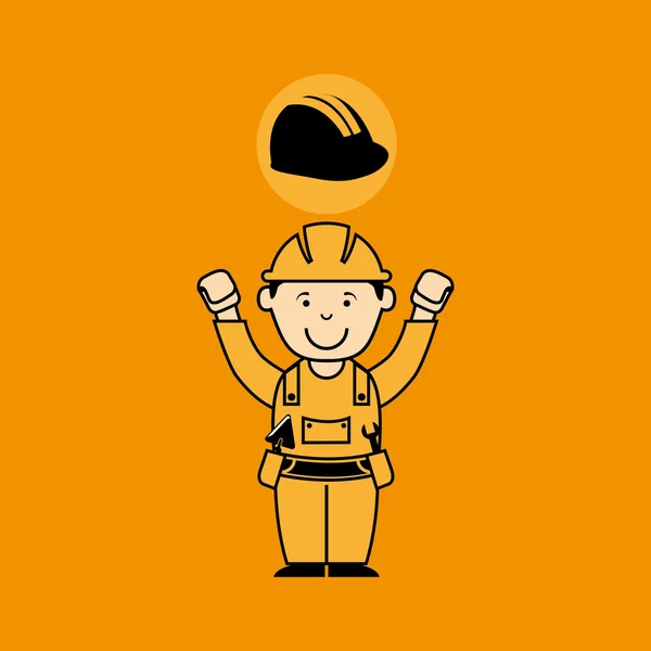 Аватар человек строитель со значком шлема — стоковый вектор