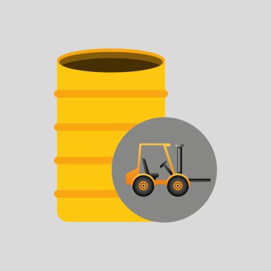 Ekskavatör inşaat varil grafiği