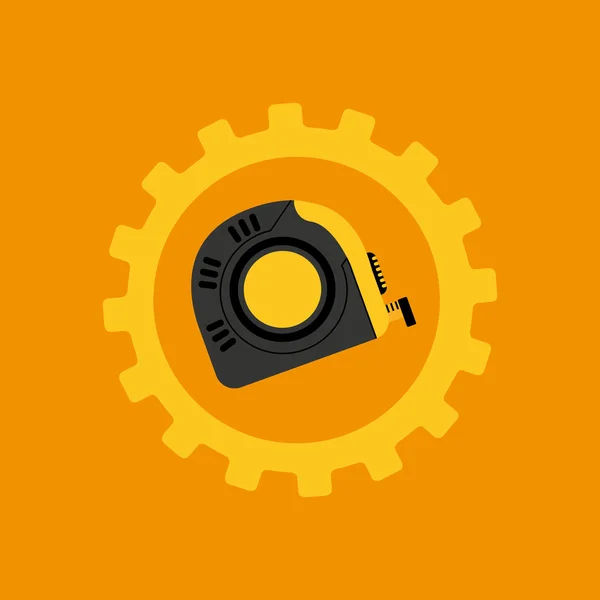 Boîte à outils mesure bande construction icône conception — Image vectorielle