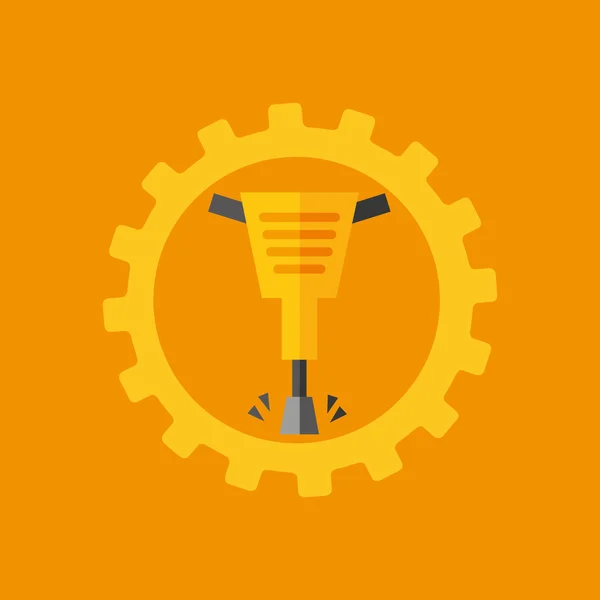Tool box jackhammer construction icon design — Stock Vector