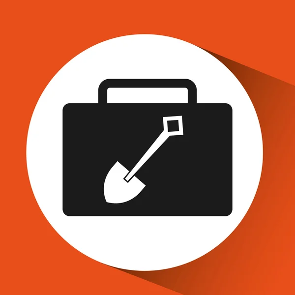 Shovel tool construction icon yellow design — Stock Vector
