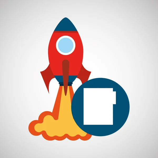 Rocket launch starta business fil grafiska — Stock vektor