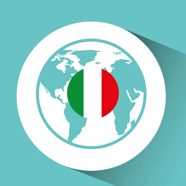 イタリア国旗ピン マップ デザイン — ストックベクタ