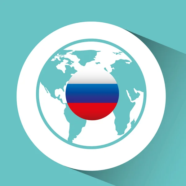 Прапор Росія шпилька дизайн карти ізольовані — стоковий вектор