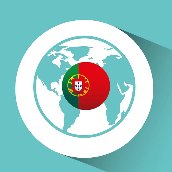 Portugal bandeira pino mapa design —  Vetores de Stock