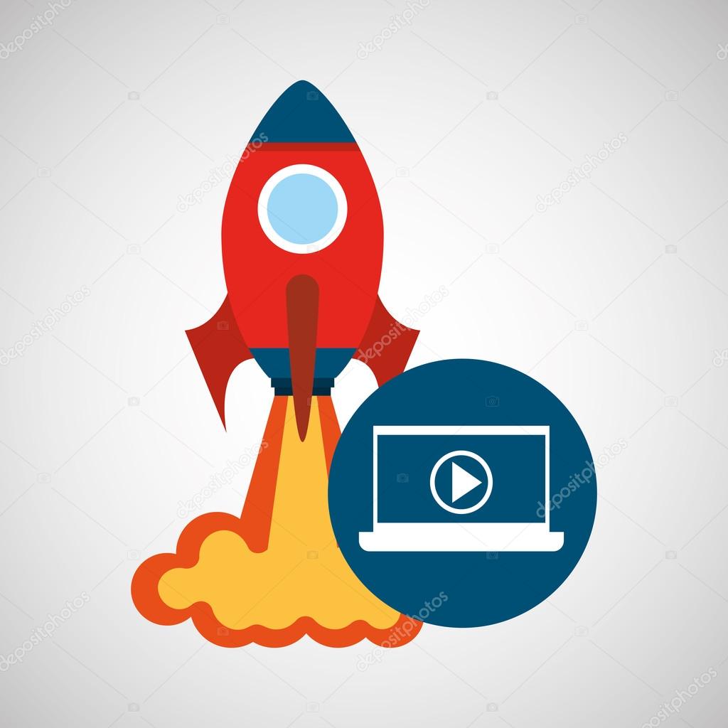 rocket launch start up business play graphic