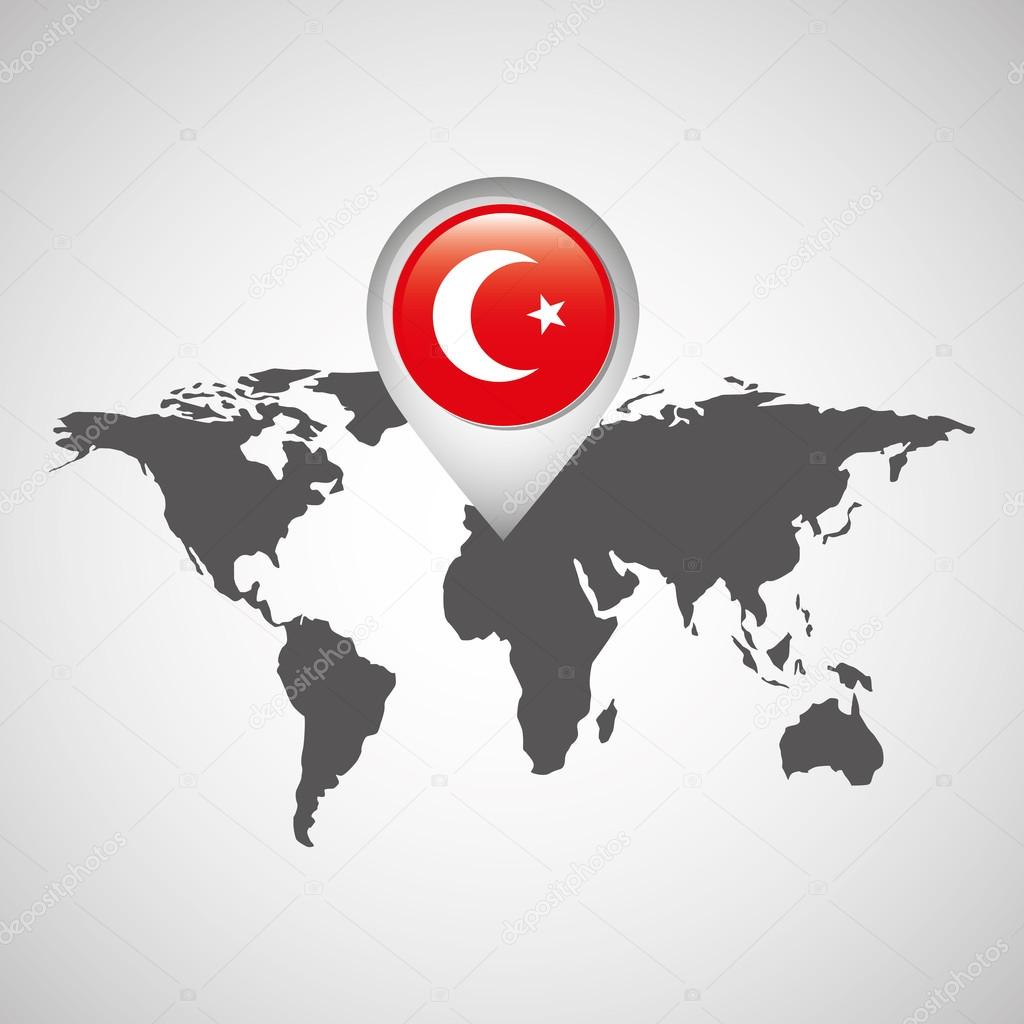 turkey flag pin map design