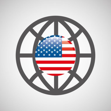 Küre bayrak ABD ülke düğmesi grafik