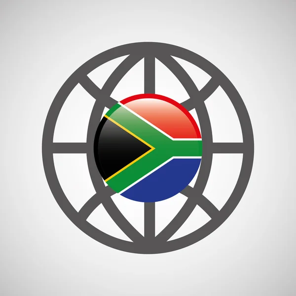 Globo sfera bandiera Sudafrica paese pulsante grafico — Vettoriale Stock