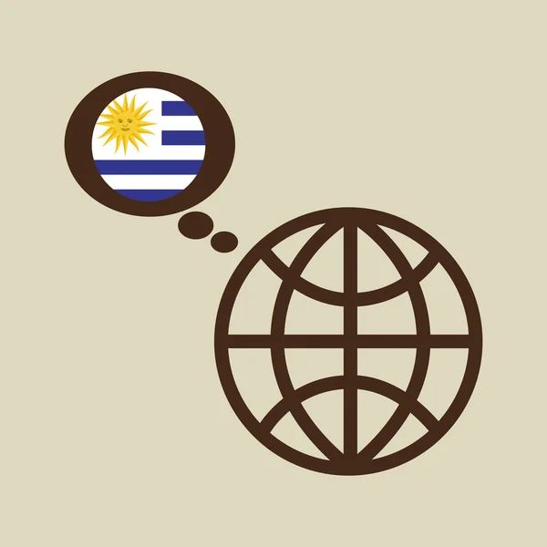 Globe sfär flagga uruguay land knappen grafik — Stock vektor