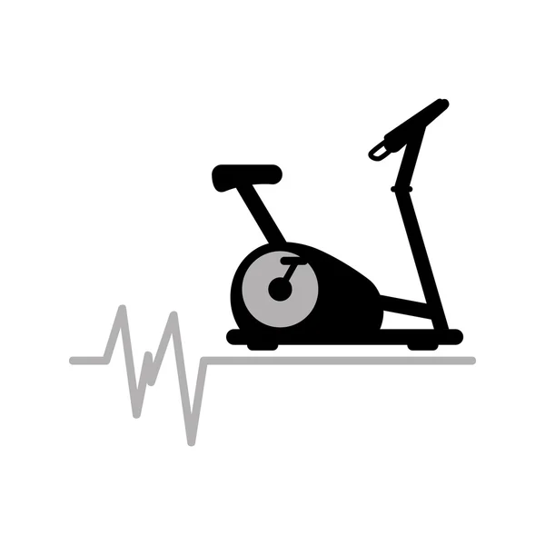 Statische bike machine gym, achtergrondontwerp pictogram tarief — Stockvector