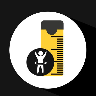 adam elini siluet ölçü bandı simgesi tasarım