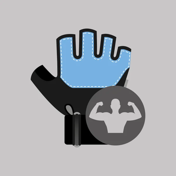 Fitness silhouet handschoen sportschool afbeelding — Stockvector