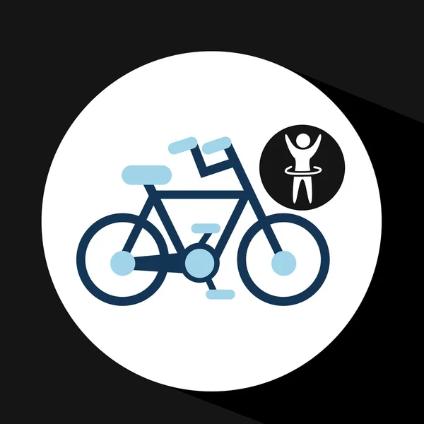 Man hand upp siluett med bycicle ikon design — Stock vektor