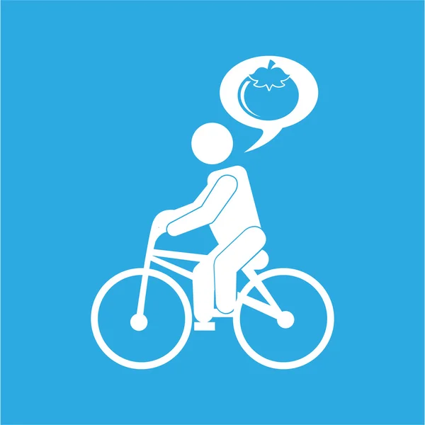 男人的身影骑自行车设计 — 图库矢量图片