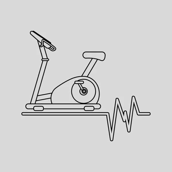 Statische bike machine gym, achtergrondontwerp pictogram tarief — Stockvector
