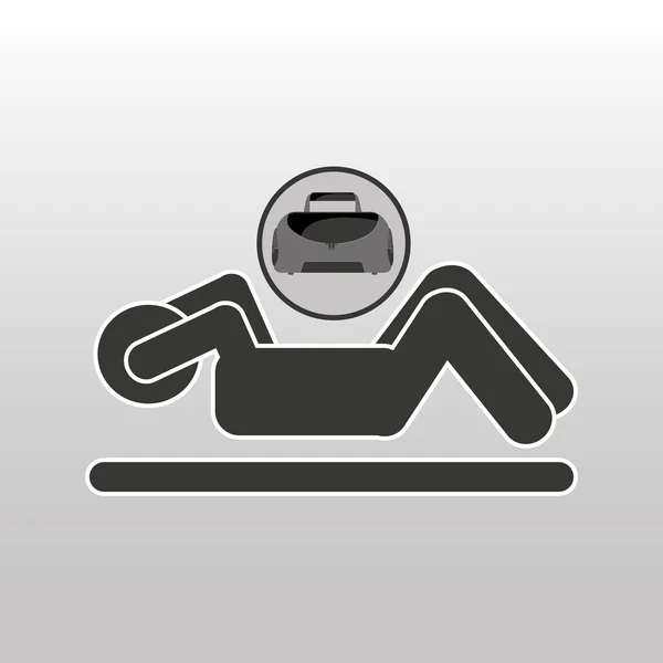 Fitness deporte bolsa icono silueta abs entrenamiento — Vector de stock