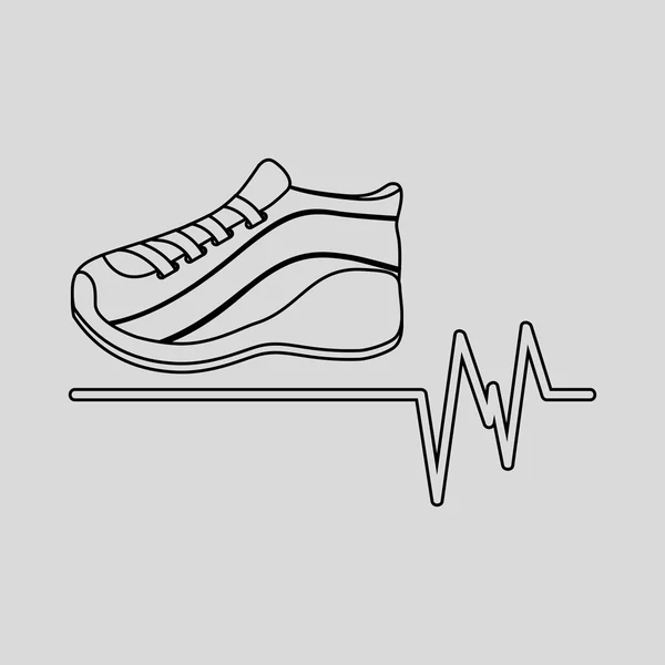 Sneaker grijs pictogram sport ontwerp afbeelding — Stockvector