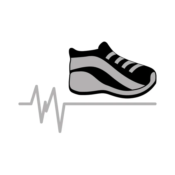 Sneaker gray icon sport design graphic — Stock Vector