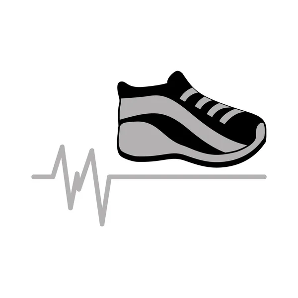 Spor ayakkabı gri simge spor tasarım grafik — Stok Vektör