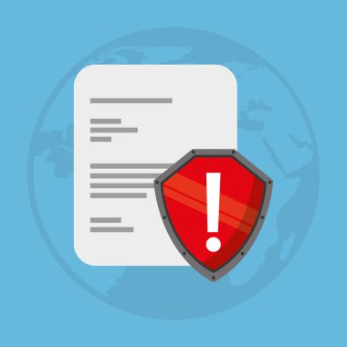 Veri Merkezi güvenlik düz simgeler