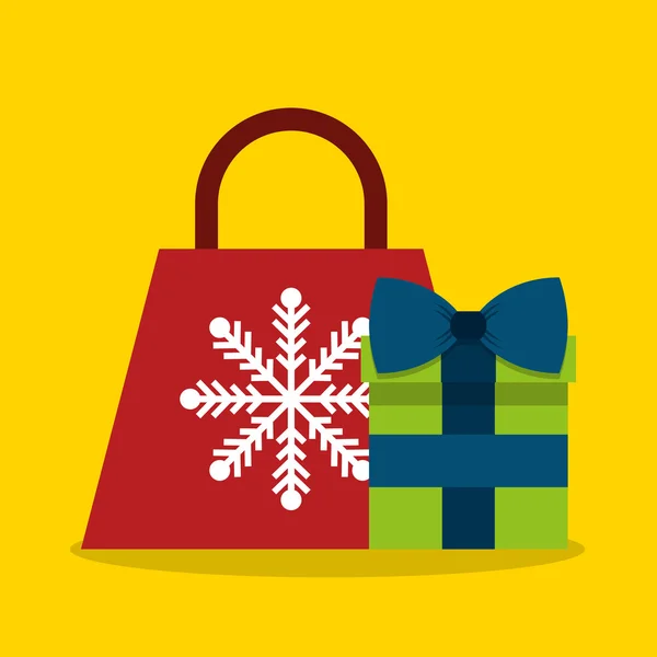 Merry christmas Satılık alışveriş çantası ile — Stok Vektör