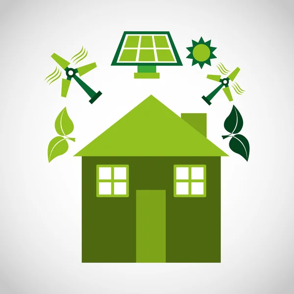 Ökológiai alternatív energia zöld — Stock Vector
