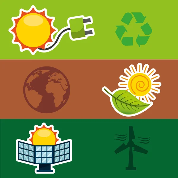 Ekologiczne, alternatywne źródła energii, zielony — Wektor stockowy