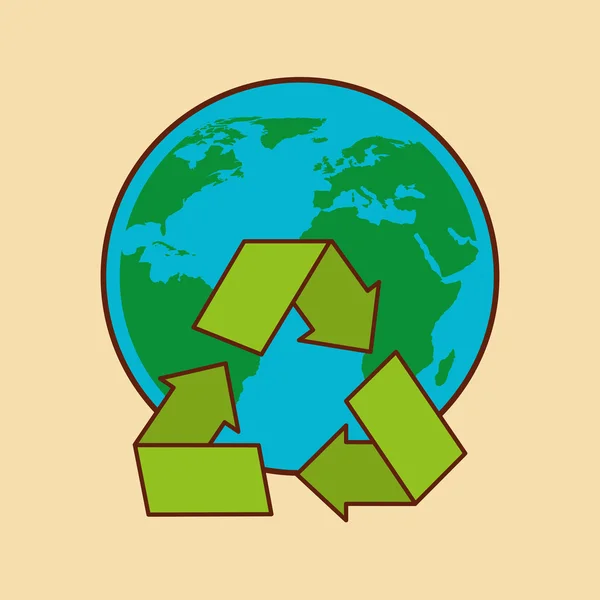 Recycle pijlen symbool ecologie — Stockvector