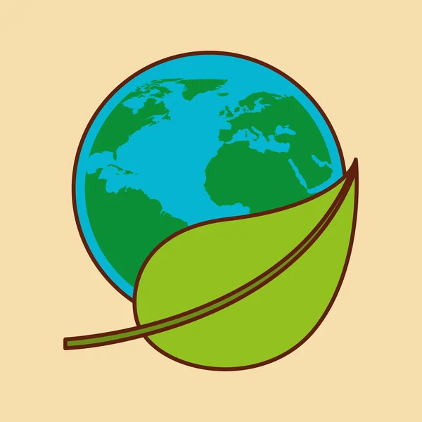 Planet earth ecology symbol — Stock Vector