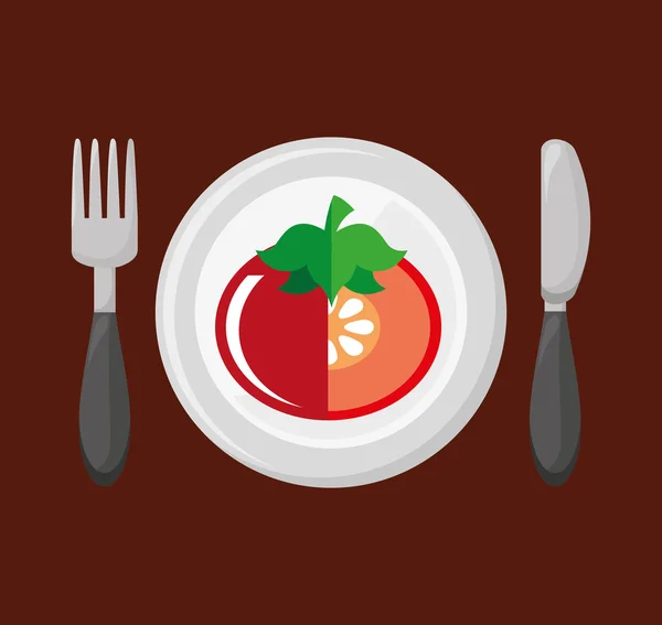 Plato con menú de verduras — Vector de stock