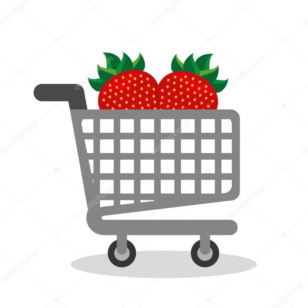 shopping cart with vegetarian food