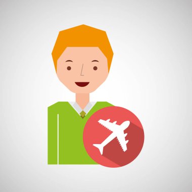 adam turist Gezgin uçak tasarım grafik