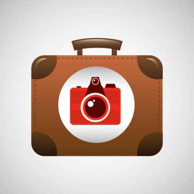 bavul vintage fotoğraf makinesi photograpy. seyahat konsept tasarım grafiği