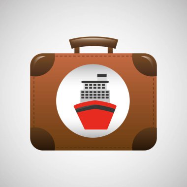 bavul vintage seyahat cruise gemisi konsept tasarım grafik