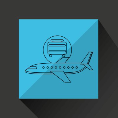 uçak beyaz güneş sembolü seyahat bavul tasarım grafik