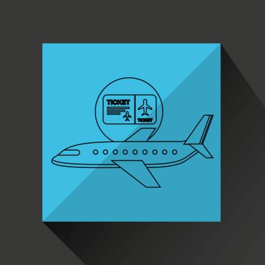 uçak beyaz güneş sembolü seyahat bilet tasarım grafik