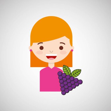 sevimli kız çizgi film graps sağlık grafiği