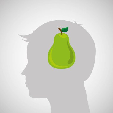 siluet kafa lezzetli armut simgesini grafik ile