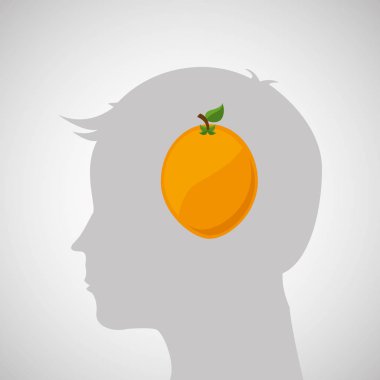 siluet kafa lezzetli meyve simgesini grafik ile